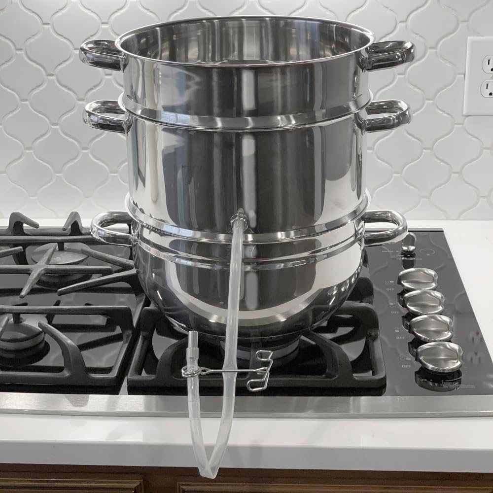 Little Creek Stainless Steel Water Distiller on a stove