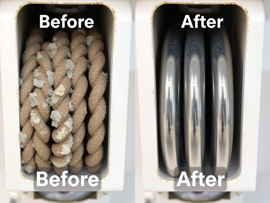 Before and after cleaning condenser coils