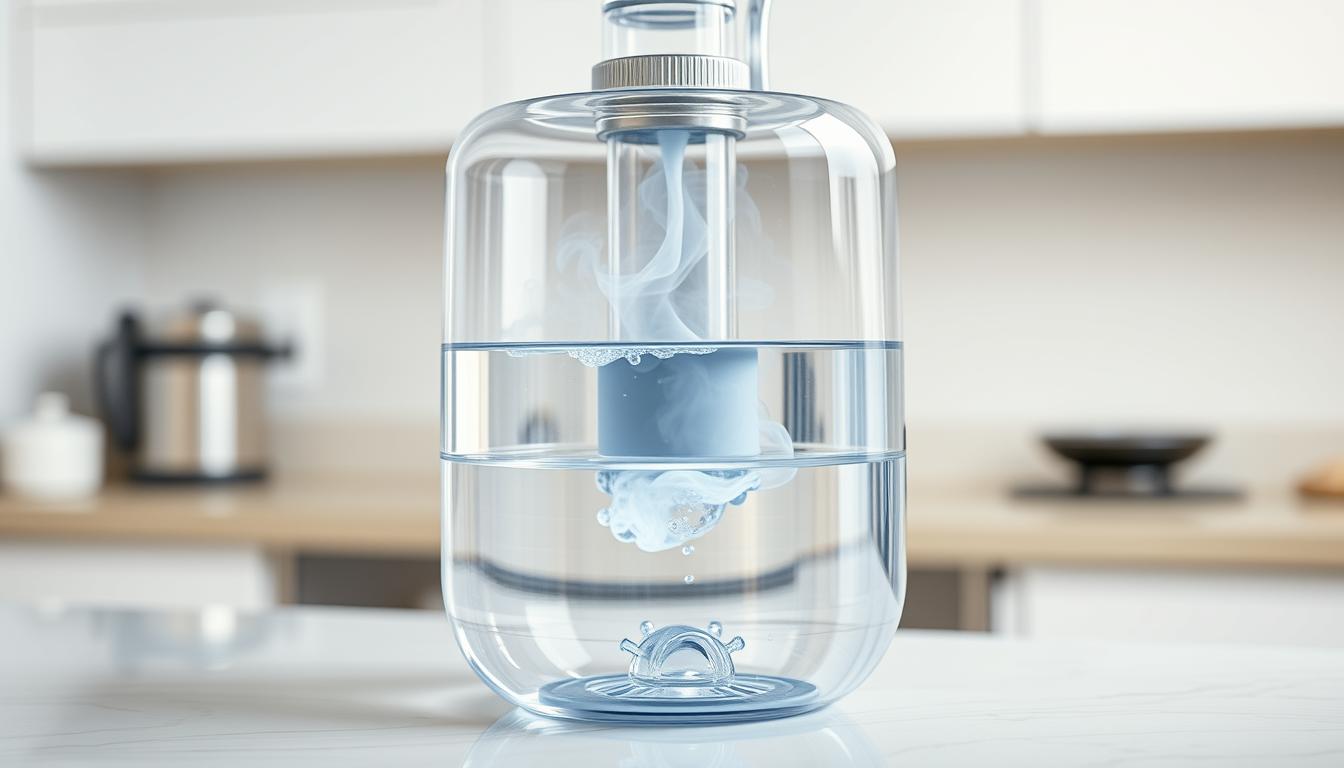Water distiller with visible boiling chamber in home water distiller system